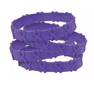 24 Cancer Awareness Purple Ribbon POP OUT Bracelets Pancreatic Cancer, Relay